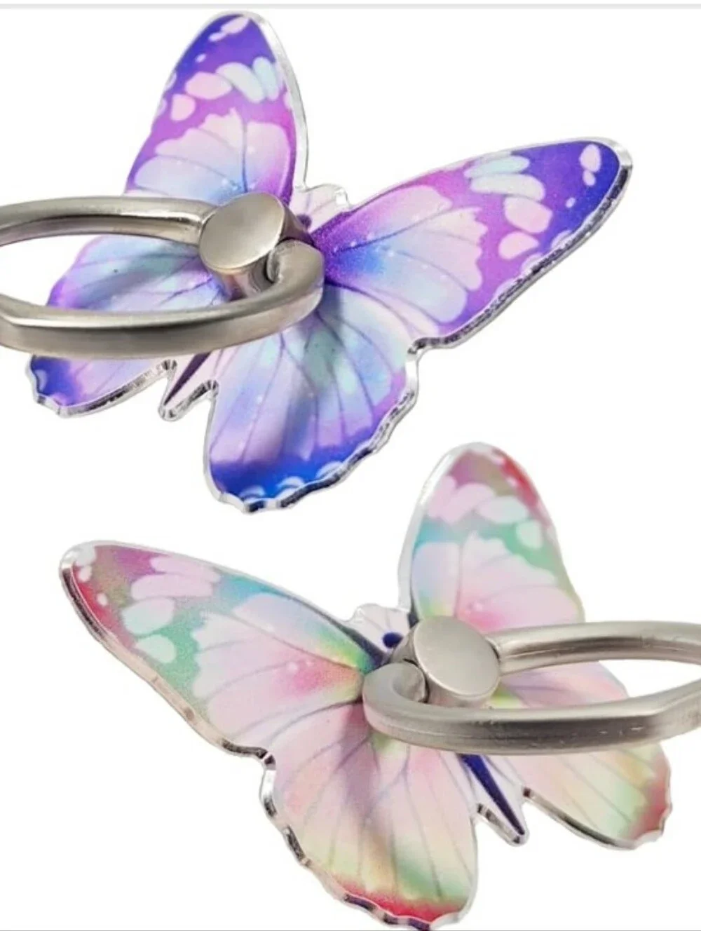 Butterfly Phone Ring Holder Stand Glitter Sparkle Grip 2 Pack